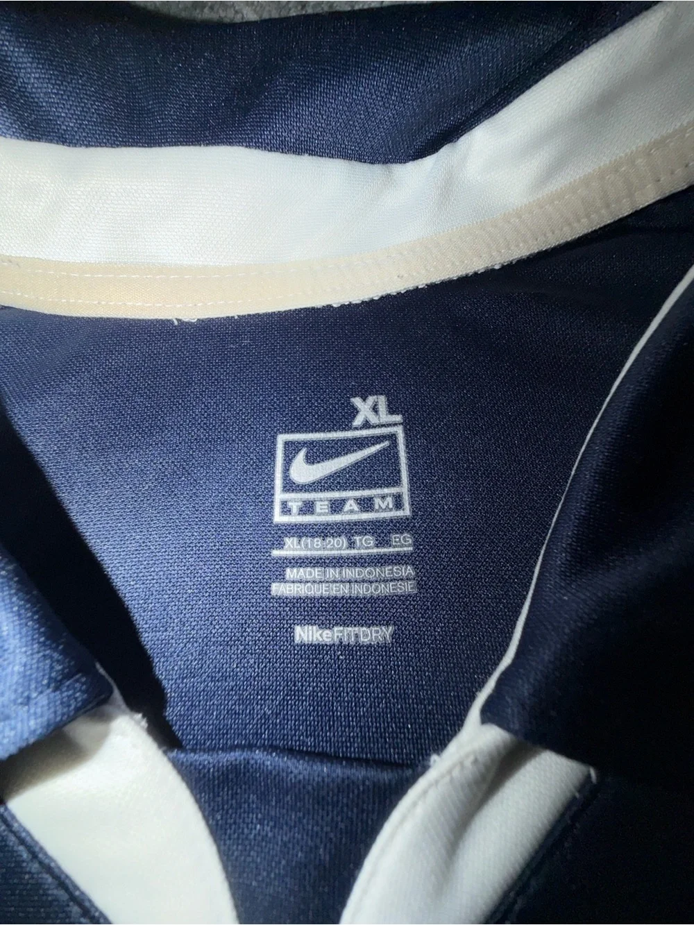 Nike Boys Navy and White Performance Polo Jersey